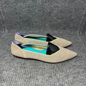 Rothy's Pointed Woven Flats in Beige, Black & Teal